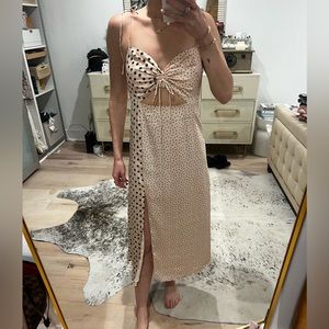Privacy Please x Revolve Midi Dress Size: XS Color: Nude & Black